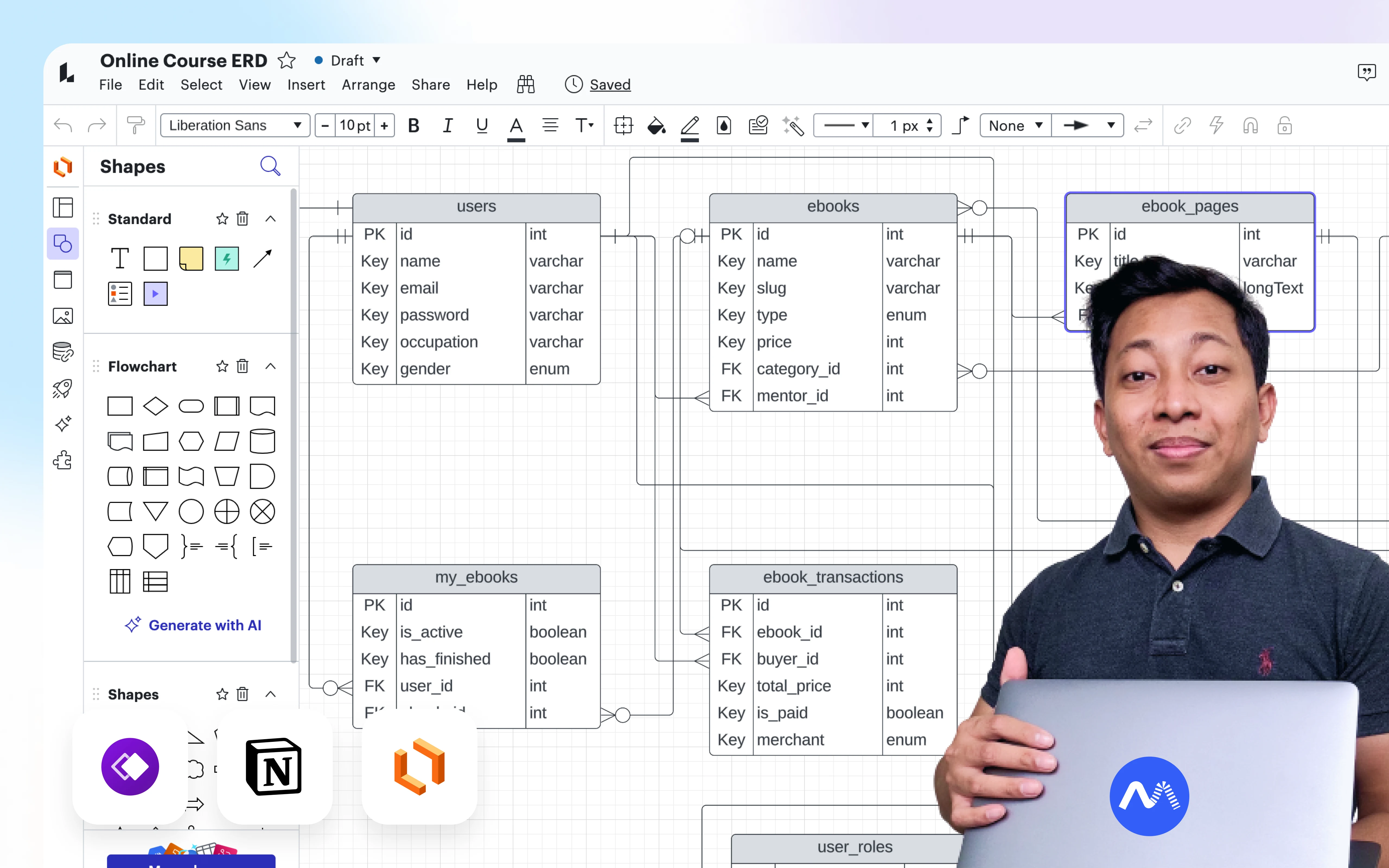 Kelas ERD Essentials for Freelance Web Developers: Building Better Databases di BuildWithAngga